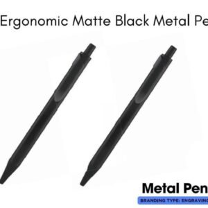 Ergonomic Matte Black Metal Pen